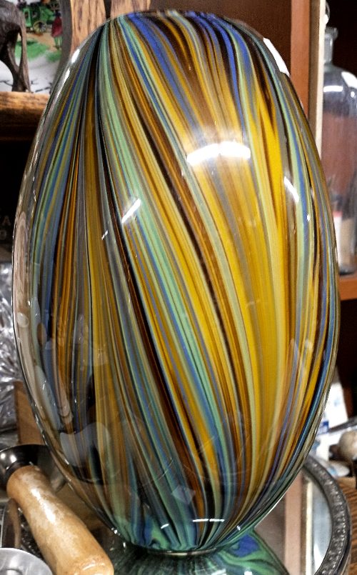 multi-color art glass vase