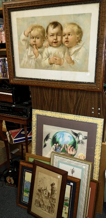 Beautiful art prints are everywhere throughout Bahoukas Antiques