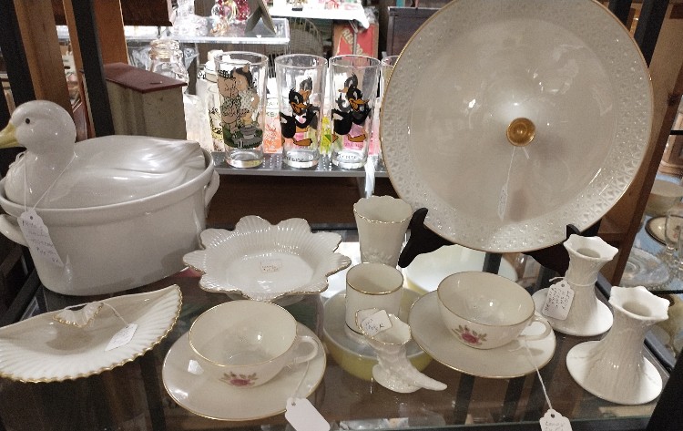 beautiful holiday serving pieces and decor at Bahoukas Antique Mall