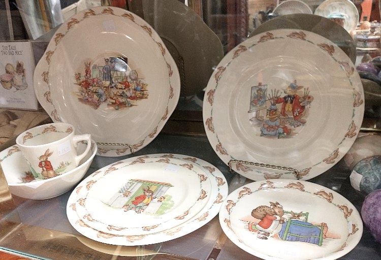 perfect for the youngsters at your holiday gatherings - Bunnykins dishes - Bahoukas Antique Mall