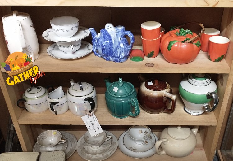 teacups and teapots for your holiday gatherings and all year long at Bahoukas Antique Mall