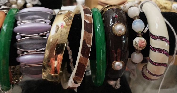 Bangles to brighten your wrists for the Holidays at Bahoukas Antique Mall