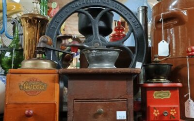 Vintage Coffee Grinders & Tins, Collectible Ashtrays, Character Glasses, and Art – for your holiday gift-giving and SAVE 20%!