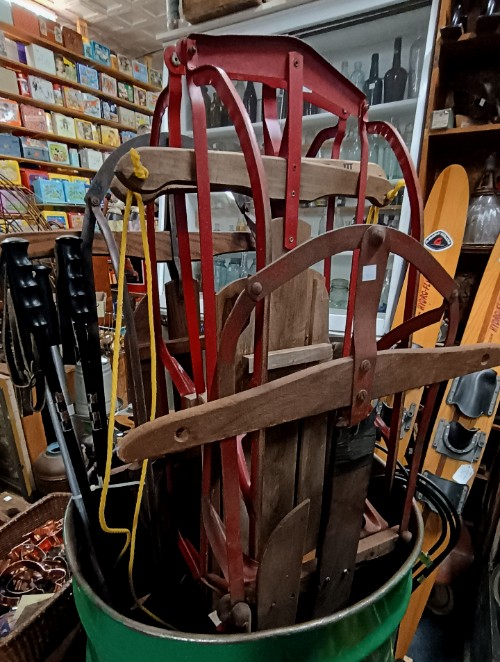 Sleds and more available at BAHOUKAS ANTIQUE MALL in Havre de Grace, MD just in time for the holidays!