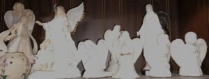 Holiday-Christmas-Decor-Angel-figurines-available at BAHOUKAS ANTIQUE MALL in Havre de Grace