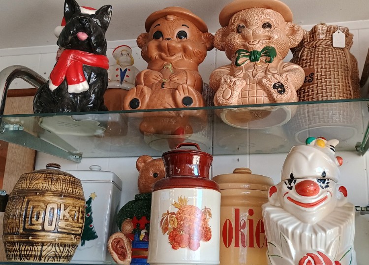 Cookie Jars - perfect for the holidays - at BAHOUKAS ANTIQUE MALL in Havre de Grace MD