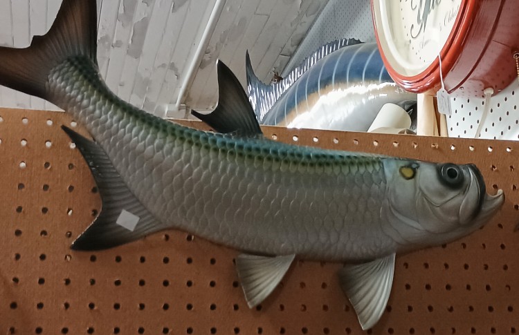 decorative plastic bass at BAHOUKAS ANTIQUE MALL in Havre de Grace MD