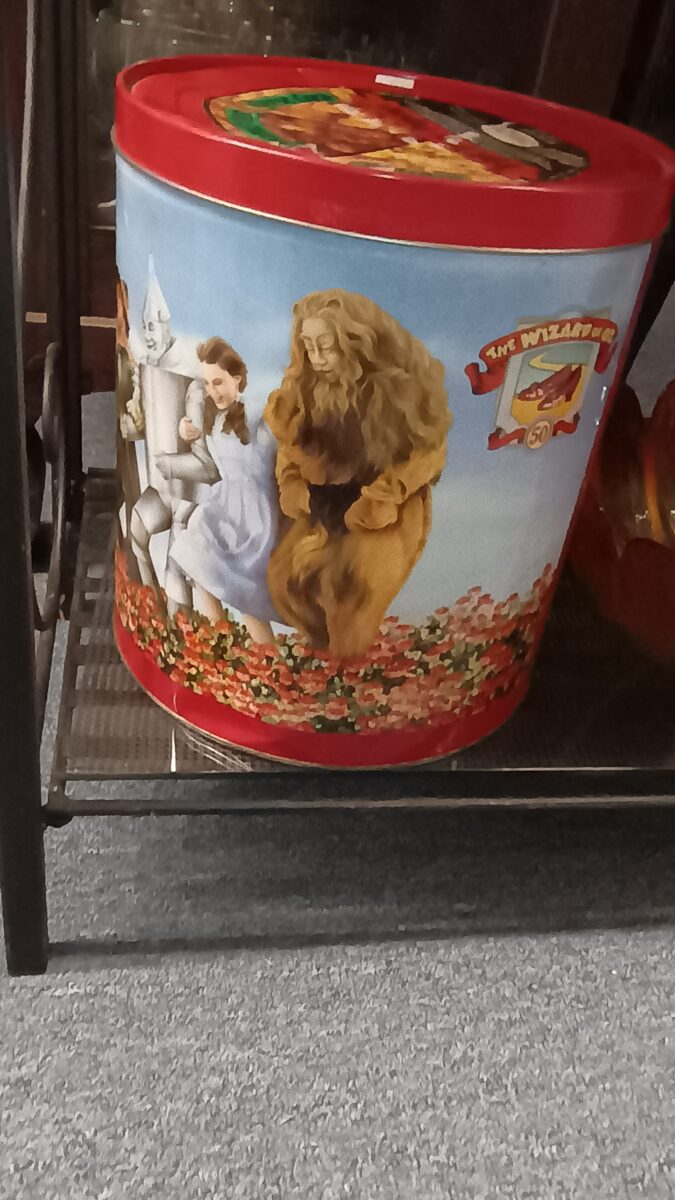 Wizard of Oz tin available at BAHOUKAS ANTIQUE MALL in Havre de Grace, MD