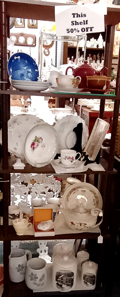 Find a unique collectible for 50% off on select shelves at BAHOUKAS ANTIQUE MALL in Havre de Grace, MD