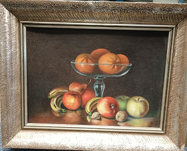 Beautiful framed art - fruit - at BAHOUKAS ANTIQUE MALL in Havre de Grace M