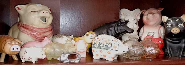 delightful piggy banks - part of the 'Collections' that can be found at BAHOUKAS ANTIQUE MALL in Havre de Grace MD