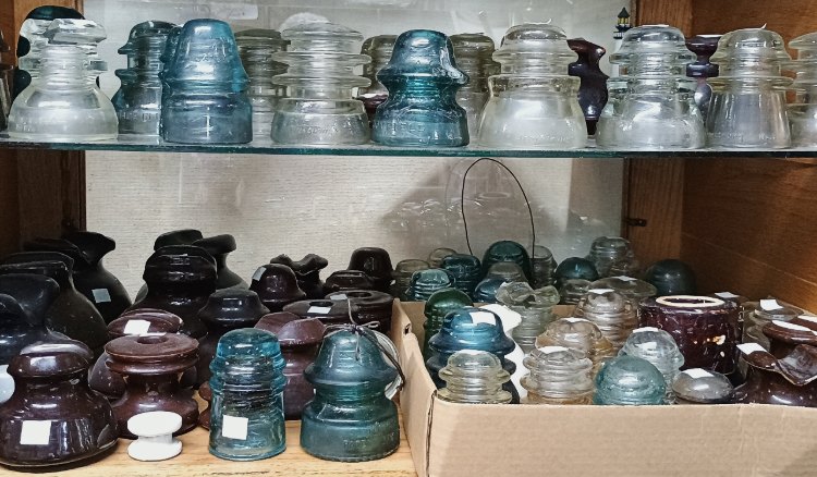 glass insulators - part of the 'Collections' that can be found at BAHOUKAS ANTIQUE MALL in Havre de Grace MD