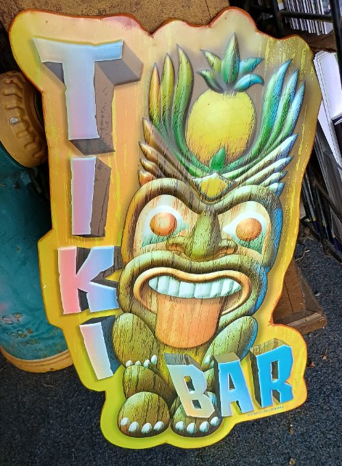 Maybe your cottage porch, deck, or bar needs this colorful tiki bar sign, available at BAHOUKAS ANTIQUE MALL in Have de Grace.