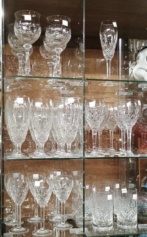 Beautiful set of Waterford Crystal Glassware - available at BAHOUKAS ANTIQUE MALL in Havre de Grace