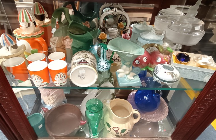 From a pitcher and glasses in a circus theme to vases, and more home decor - available at BAHOUKAS ANTIQUE MALL in Havre de Grace, MD