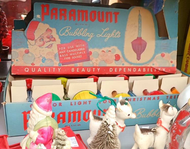 Paramount Bubbling Lights and more Christmas Decor available at BAHOUKAS ANTIQUE MALL in Havre de Grace