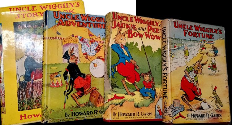 4 different Uncle Wiggily's Books: Uncle Wiggily's Story Book, Uncle Wiggily's Adventures, Uncle Wiggily's Jackie and Peetie Bow Wow, Uncle Wiggily's Fortune - by Howard R. Garis