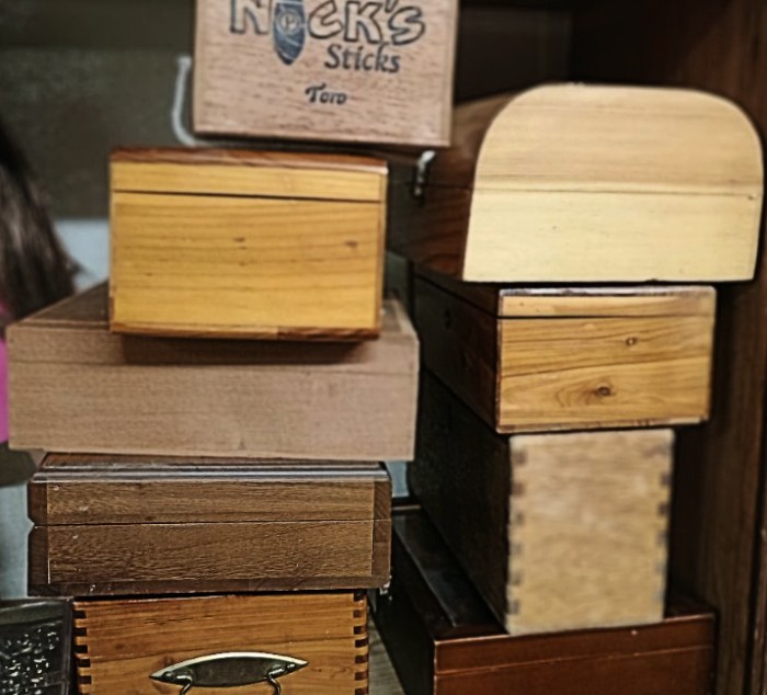 boxes for gift-giving and/or decorating at BAHOUKAS ANTIQUES in Havre de Grace