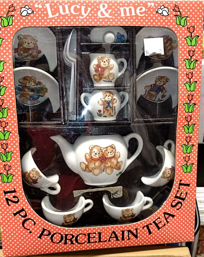 one of many porcelain children's tea sets - Lucy & Me bears - available at BAHOUKAS ANTIQUE MALL in Havre de Grace MD