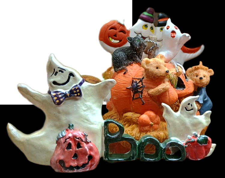 A sampling of Halloween decorations available at BAHOUKAS ANTIQUE MALL in Havre de Grace MD