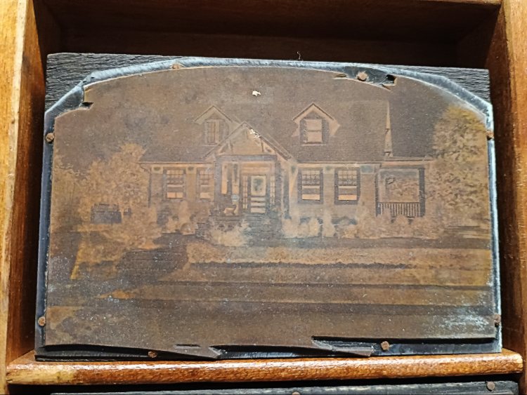 Printers Block - advertising for Towson Nursery - probably 1920s-1930s - Available at BAHOUKAS ANTIQUE MALL in Havre de Grace, MD