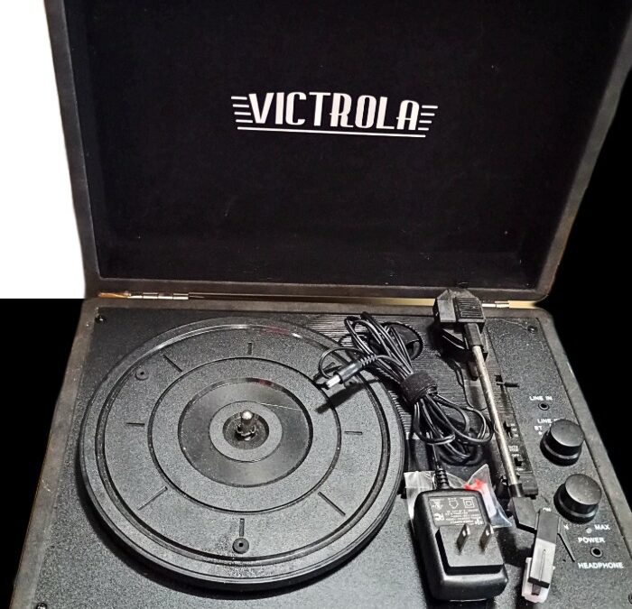 newer Victrola suitcase record player with blue tooth - available at BAHOUKAS ANTIQUE MALL in Havre de Grace MD
