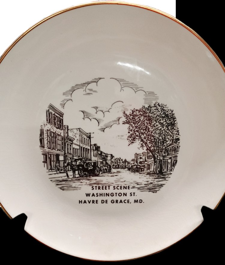 Collector-plates-Washington Street Scene, Havre de Grace, MD - available at BAHOUKAS ANTIQUE MALL in Havre de Grace