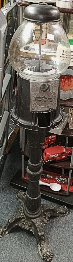 Floor model gumball machine, probably 1990s, available at BAHOUKAS ANTIQUE MALL in Havre de Grace, MD