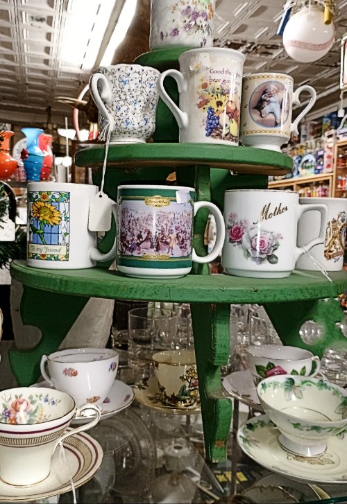Tea cups and mugs - 50% OFF if marked 'BK' - available at Bahoukas Antique Mall in Havre de Grace MD