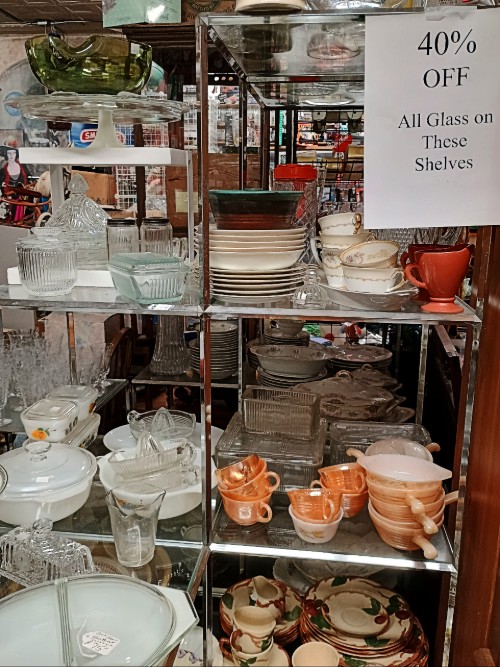 HOLIDAY DEALS: Glassware on Sale (excluding uranium glass) - 40% off through Christmas Eve 2025 at Bahoukas Antique Mall in Havre de Grace, MD