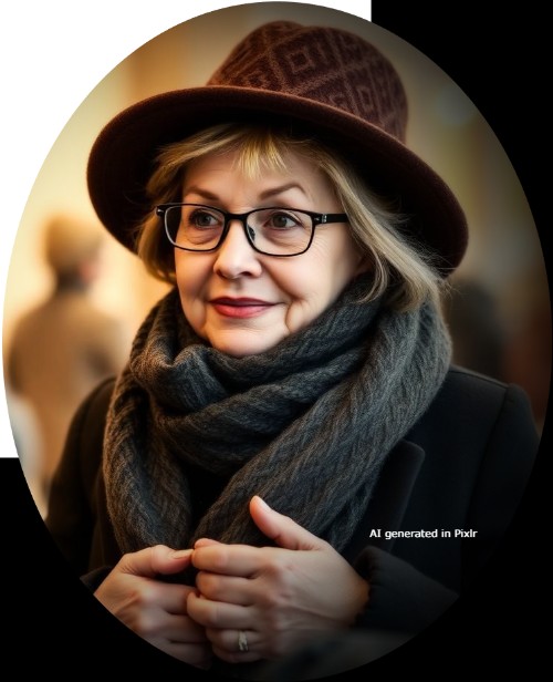 Lady in winter hat (AI Generated in Pixlr.com)