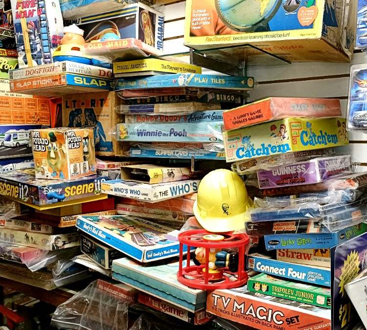 Board Games Sale - 50% off through Christmas Eve 2025 - offering something for everyone at Bahoukas Antique Mall in Havre de Grace, MD