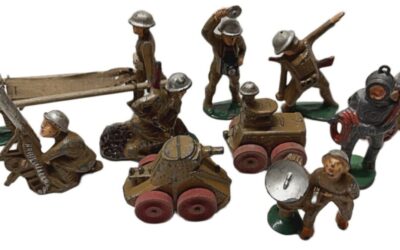 Just in Time for Christmas – vintage leaded and cast iron figures plus large McCoy Bowls