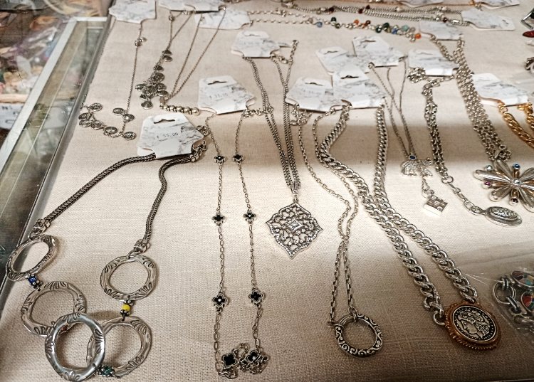 beautiful Brighton jewelry collection available at Bahoukas Antique Mall in Havre de Grace MD